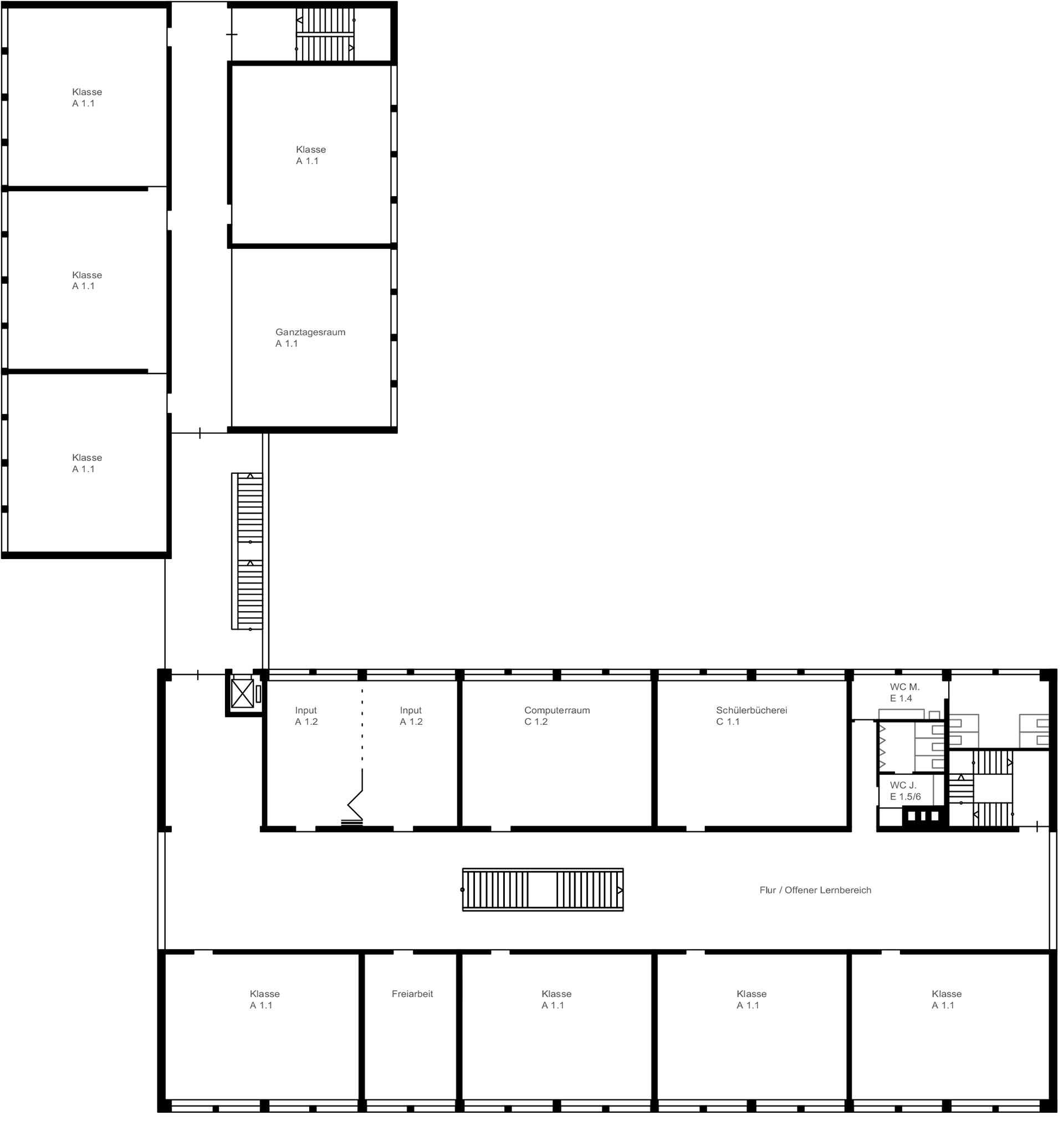 Erweiterung mit Ganztageseinrichtung Schloss-Schule Durlach